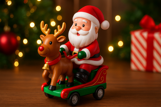 Dancing into the Holidays: The Joyful Charm of the Novelty Creative Elk Sled Santa Claus Doll