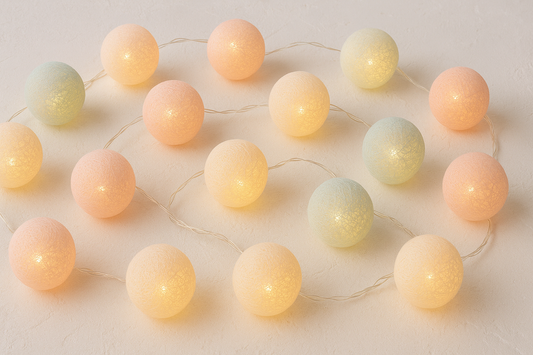 Soft Macaron Glow: Transform Your Space with 3M Cotton Ball Fairy Lights
