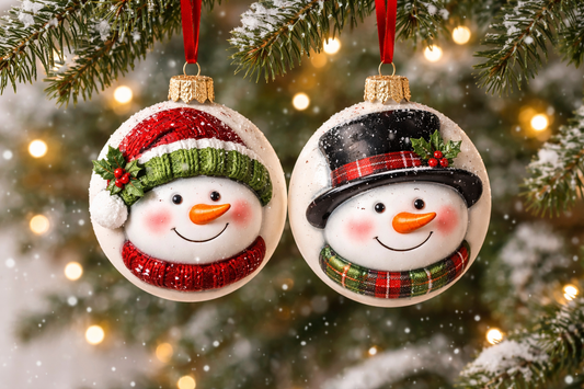 Themed Hanging Ornaments of Round Snowman are Cute and Funny for Christmas Tree Holiday Decoration and Festival Decoration