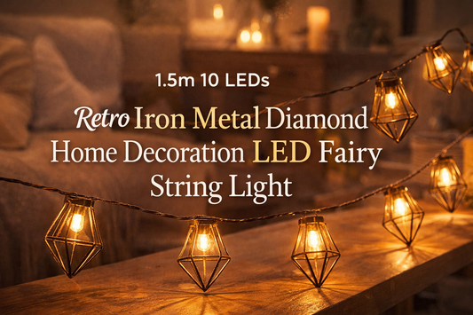 1.5m 10 LEDs Retro Iron Metal Diamond Home Decoration LED Fairy String Light: A Timeless Blend of Vintage Design and Warm Ambient Glow