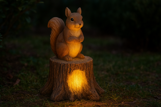 Magical Glow: Solar Squirrel Tree Stump Christmas Decoration Light for Outdoor Holiday Charm