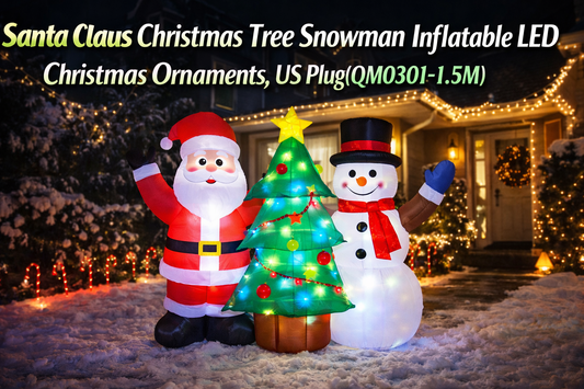 Light Up Your Christmas with Joy: Santa, Snowman & Christmas Tree Inflatable LED Decoration