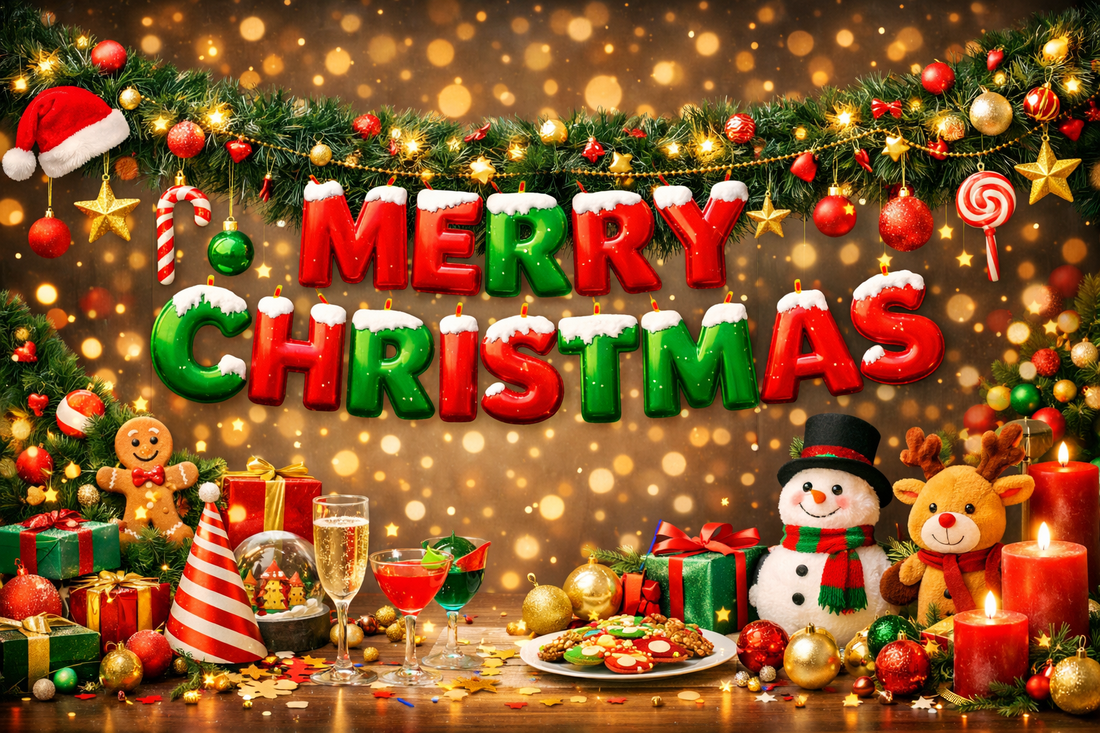 Create a Festive Holiday Scene with the Christmas Ornaments Letters Banner