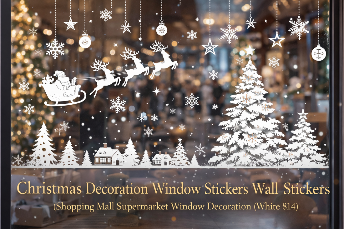 Transform Your Space: Elegant White Christmas Window & Wall Stickers (814) for Home and Retail