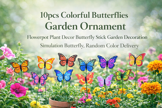 Bring Life to Your Garden: 10pcs Colorful Butterfly Decorative Sticks for Flowerpots and Plant Display