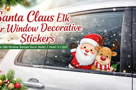 Drive into Christmas Cheer with Santa Claus Elk Car Window Decorative Stickers