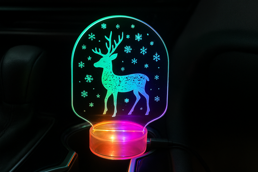 A Festive Glow for Every Drive: The Christmas Deer Car Acrylic LED Atmosphere Light