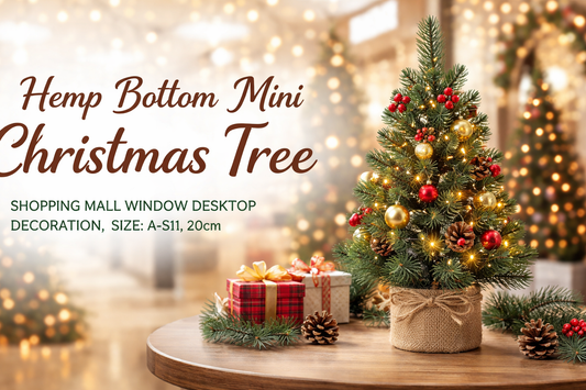 Bring Festive Charm to Any Space with the Hemp Bottom Mini Christmas Tree (20cm Desktop Decoration)