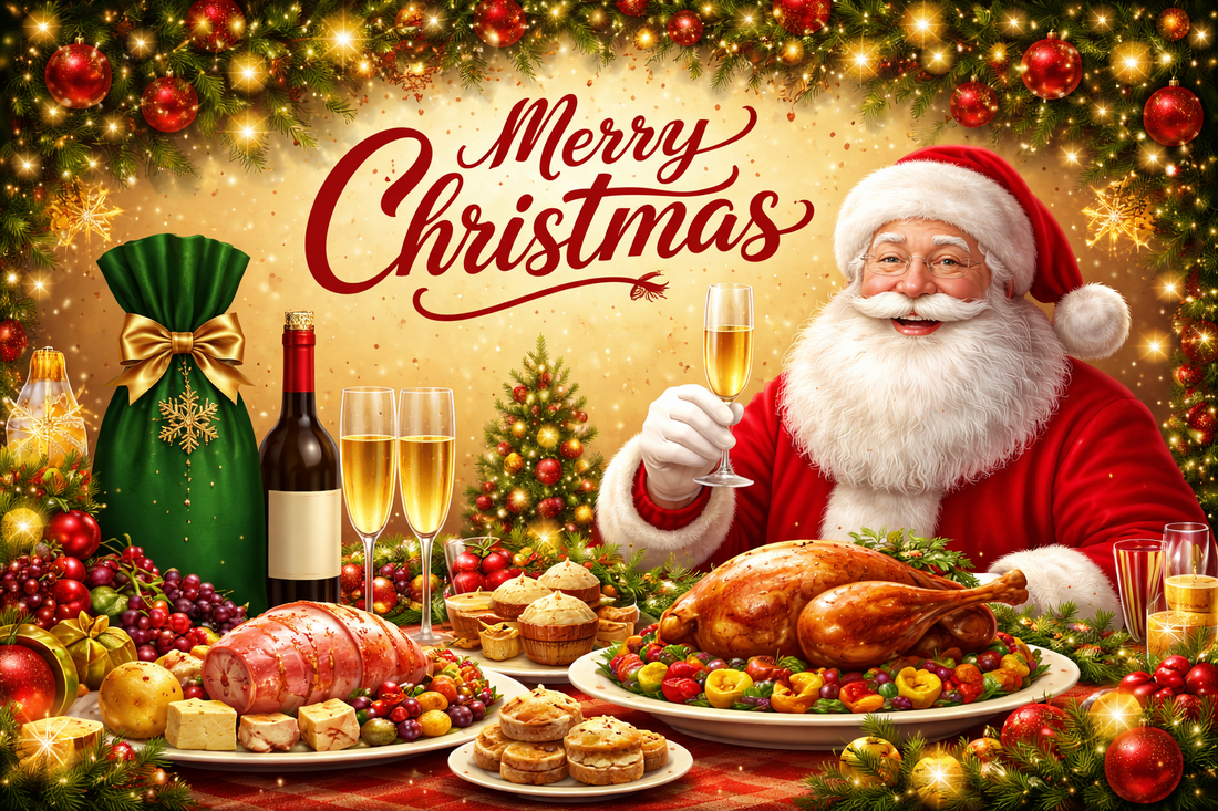 Merry Christmas Santa Claus Christmas Dinner Table Decoration Champagne Wine Bottle Bag