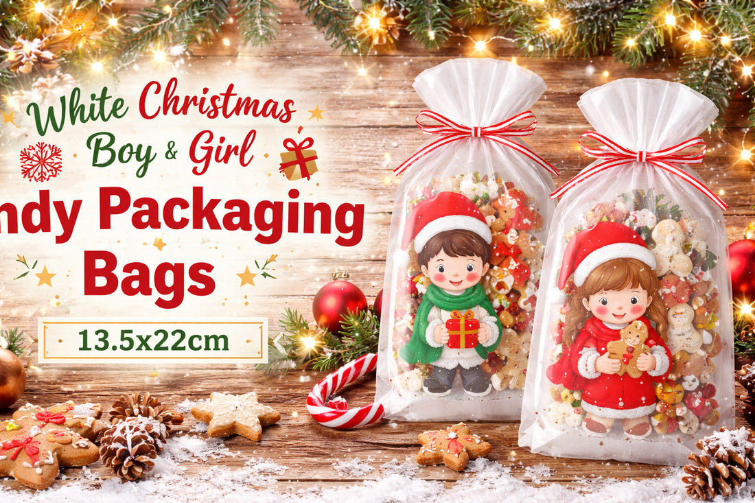 Sweetening the Season with Style: White Christmas Boy & Girl Candy Packaging Bags for Festive Gifting