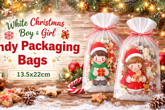 Sweetening the Season with Style: White Christmas Boy & Girl Candy Packaging Bags for Festive Gifting
