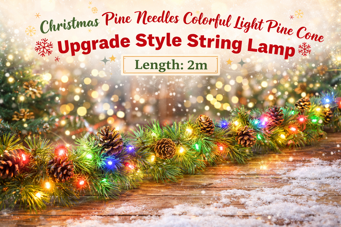 Bringing Woodland Magic Home: Christmas Pine Needles Colorful Light Pine Cone String Lamp (2m Upgrade Style)