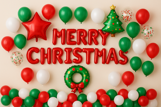 Ultimate Christmas Balloon Set for Merry Christmas Party & Stunning Holiday Background Decoration Perfect for Family, Office, and Festive