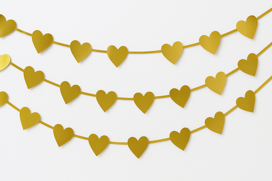 10pcs 1.8m Heart-shaped Ribbon Party Supplies Birthday Christmas Wedding Room Decoration Strips Garlands (Gold)