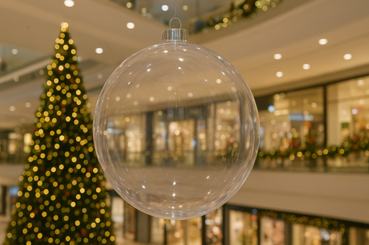 High Transparent Christmas Hollow Round Hanging Ball – A Stunning 40cm Decoration for Windows, Malls & Festive Displays