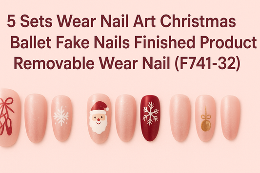 5 Sets Wear Nail Art Christmas Ballet Fake Nails Finished Product Removable Wear Nail(F741-32)