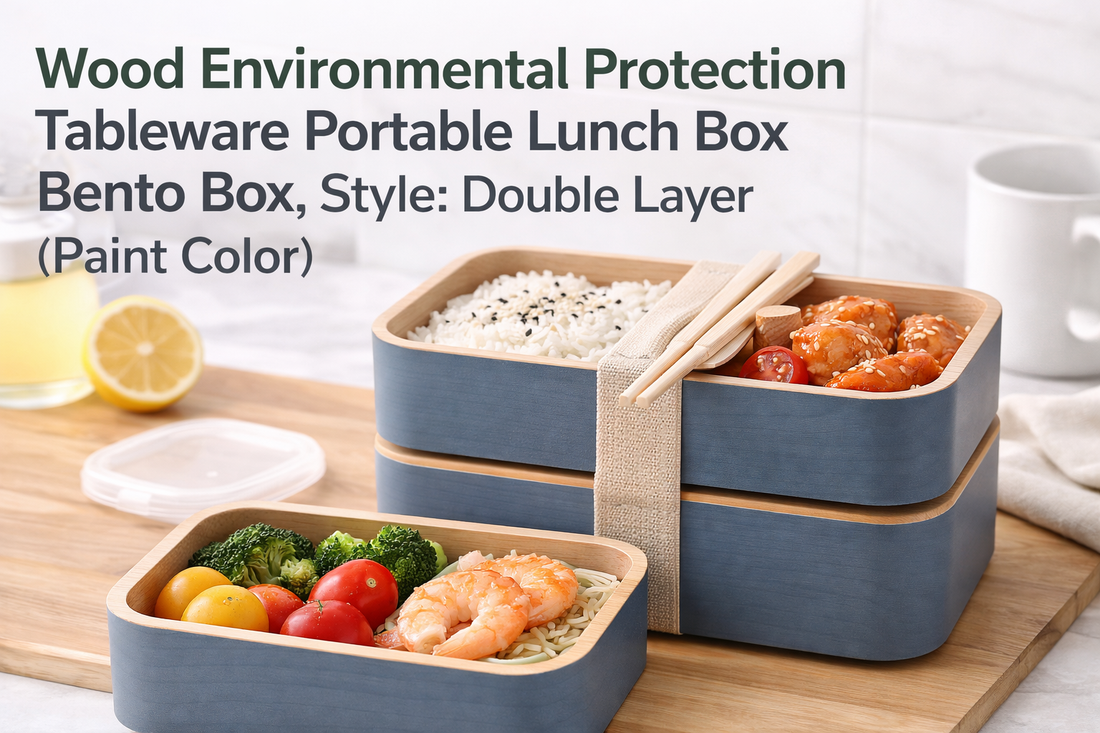 A Perfect Balance of Sustainability and Design: Wood Environmental Protection Tableware Portable Lunch Box Bento Box