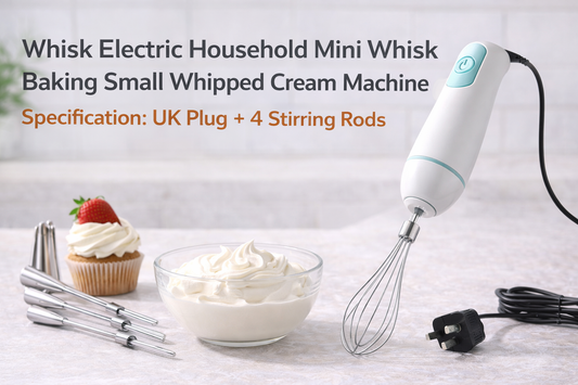 Upgrade Your Baking Game with the Electric Mini Whisk (UK Plug + 4 Stirring Rods)