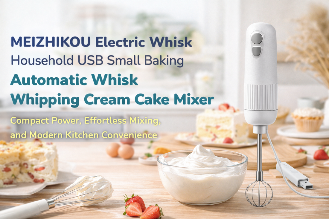 MEIZHIKOU Electric Whisk Household USB Small Baking Automatic Whisk Whipping Cream Cake Mixer: Compact Power, Effortless Mixing, and Modern Kitchen Convenience