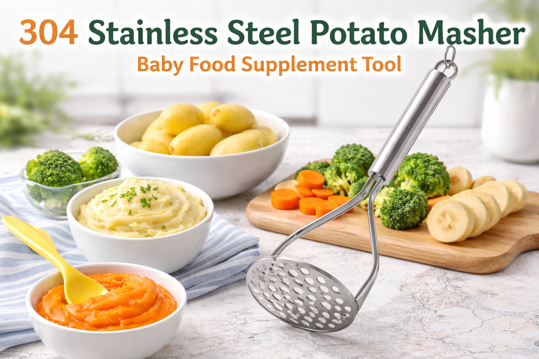 Durable and Versatile: 304 Stainless Steel Potato Masher for Baby Food and Family Meals