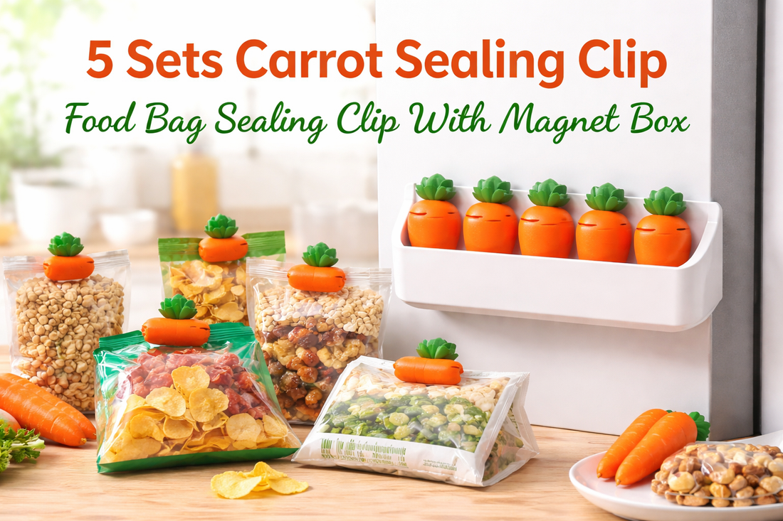 Keep Your Snacks Fresh in Style: 5 Sets Carrot Sealing Clip With Magnet Box Review