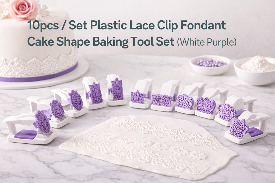 Bake Like a Pro with the 10pcs Lace Clip Fondant Cake Decorating Tool Set
