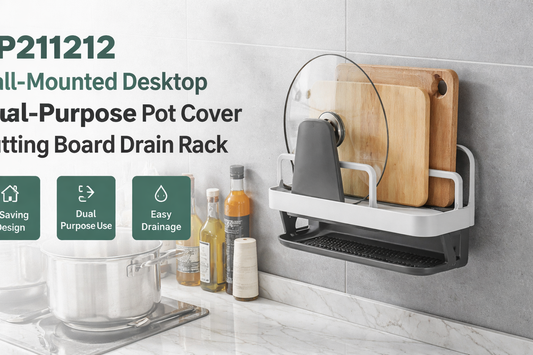 Organize Smarter with the HP211212 Dual-Purpose Pot Lid & Cutting Board Drain Rack