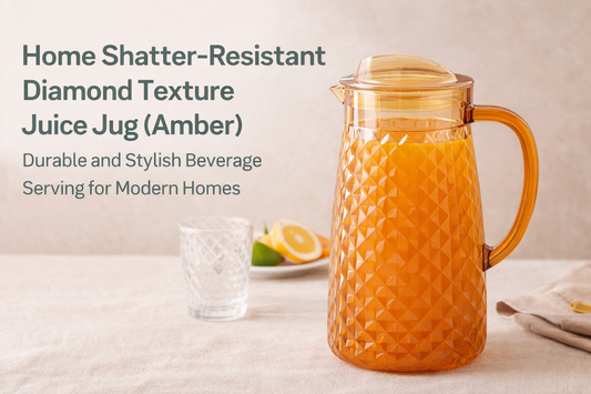 Serve in Style with the Amber Diamond Texture Shatter-Resistant Juice Jug
