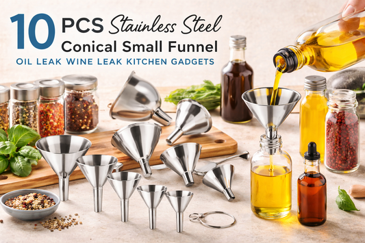 10 PCS Stainless Steel Small Funnel Oil & Wine Leak Kitchen Gadgets: A Must-Have for Every Home