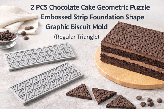 2 PCS Chocolate Cake Geometric Puzzle Embossed Strip Biscuit Mold (Regular Triangle)