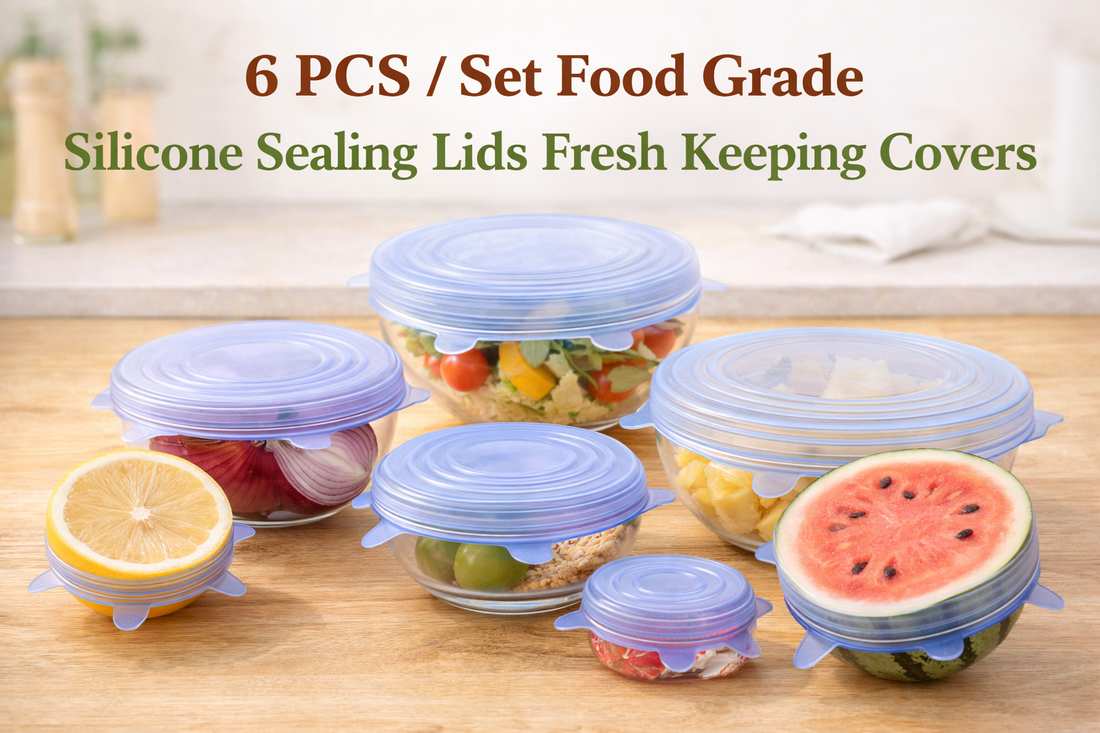 6 PCS / Set Food Grade Silicone Sealing Lids – Reusable Fresh-Keeping Covers for Bowls, Cups, and Containers