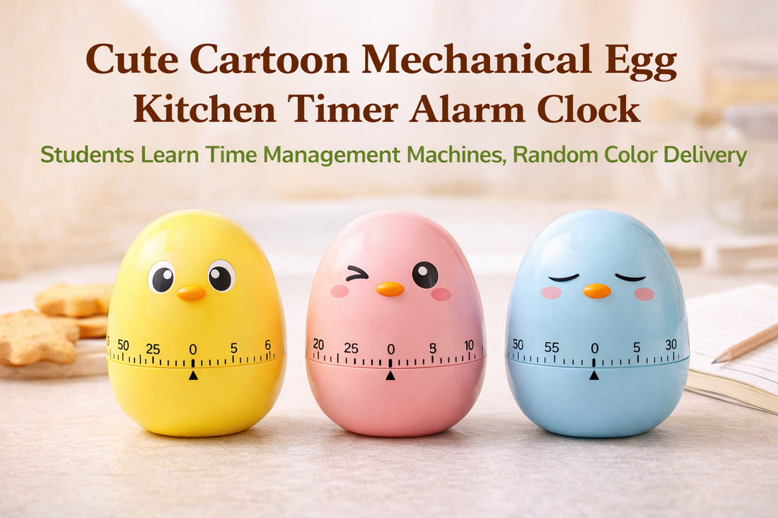 Cute Cartoon Mechanical Egg Kitchen Timer for Students and Everyday Time Management