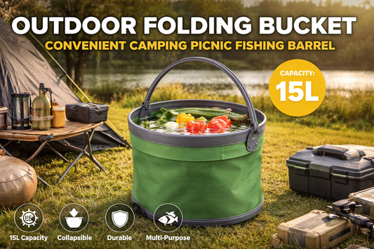The Ultimate Outdoor Utility Solution: 15L Folding Bucket for Camping, Fishing, and Travel