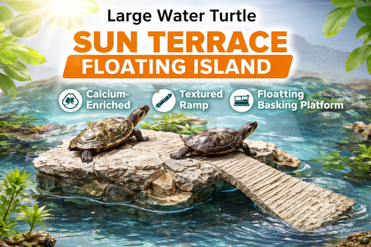 Large Water Turtle Sun Terrace Floating Island with Calcium Supplement for Healthy Shell Growth
