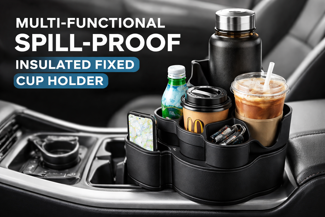 Multi-functional Spill-proof Insulated Fixed Cup Holder(Black)