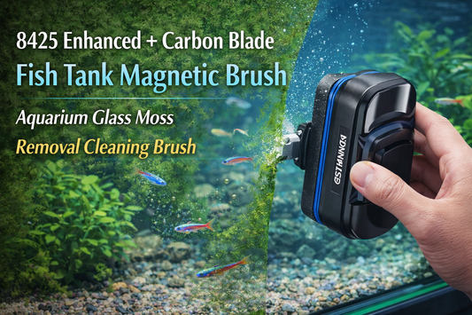 Professional Aquarium Glass Cleaning with the 8425 Enhanced + Carbon Blade Magnetic Brush