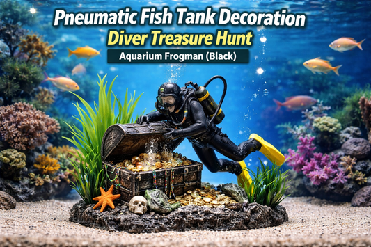 Pneumatic Fish Tank Decoration Diver Treasure Hunt Frogman: Dynamic Aquarium Landscaping Ornament