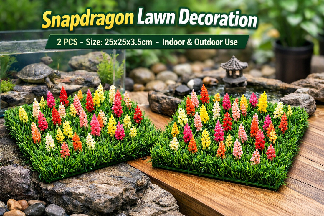 2 PCS Simulation Lawn Decoration for Fish and Turtle Tanks: Realistic Snapdragon Lawn for Natural Habitats