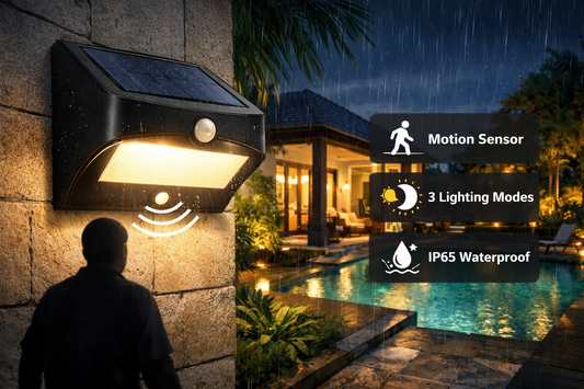 Solar Outdoor Tungsten Wall Light 3 Modes Body Sensing Waterproof Garden Villa Night Light, Spec: Large Black