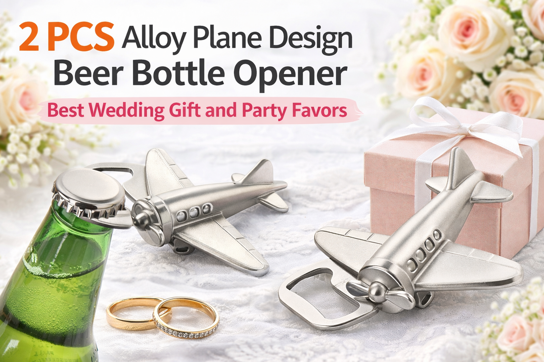 2 PCS Alloy Plane Design Beer Bottle Opener – A Stylish and Memorable Choice for Wedding Gifts and Party Favors