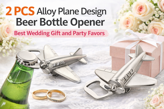 2 PCS Alloy Plane Design Beer Bottle Opener – A Stylish and Memorable Choice for Wedding Gifts and Party Favors
