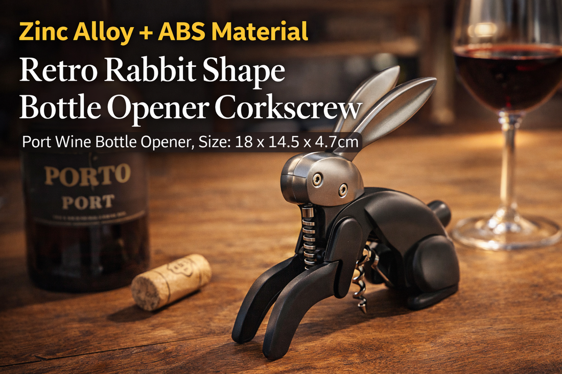 Zinc Alloy + ABS Retro Rabbit Shape Bottle Opener Corkscrew – A Stylish Blend of Vintage Design, Durability, and Everyday Wine Service