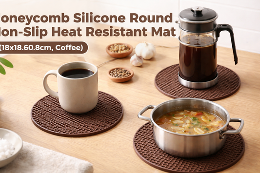 Honeycomb Silicone Round Non-Slip Heat Resistant Mat (18×18×0.8cm, Coffee Color) – A Detailed Guide to Everyday Kitchen Surface Protection