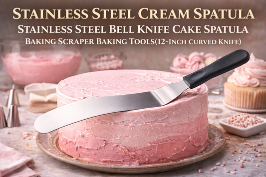 Perfect Cake Finishing Made Easy with a 12-Inch Stainless Steel Curved Cake Spatula