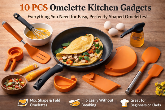 Cook, Fold, and Flip Omelettes Like a Pro with the 10 PCS Omelette Kitchen Gadgets