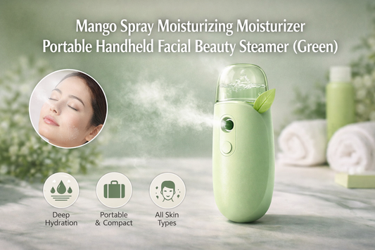 Instant Hydration Anytime: Mango Spray Moisturizing Moisturizer Portable Handheld Facial Beauty Steamer (Green)
