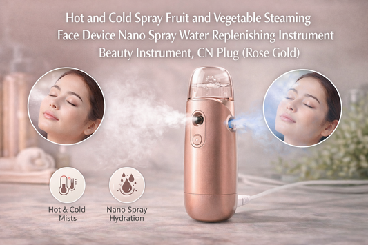 Deep Hydration and Skin Revitalization: Hot and Cold Spray Nano Face Device (Rose Gold, CN Plug)