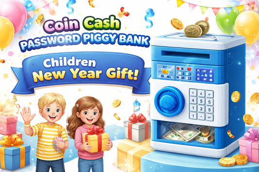 Coin Cash Password Piggy Bank Children New Year Gift Blue Smart Saving Toy for Kids Learning Money Security and Financial Habits Early