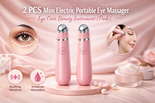 Daily Eye Care Made Easy with the 2 PCS Mini Electric Portable Eye Massager (Pink)