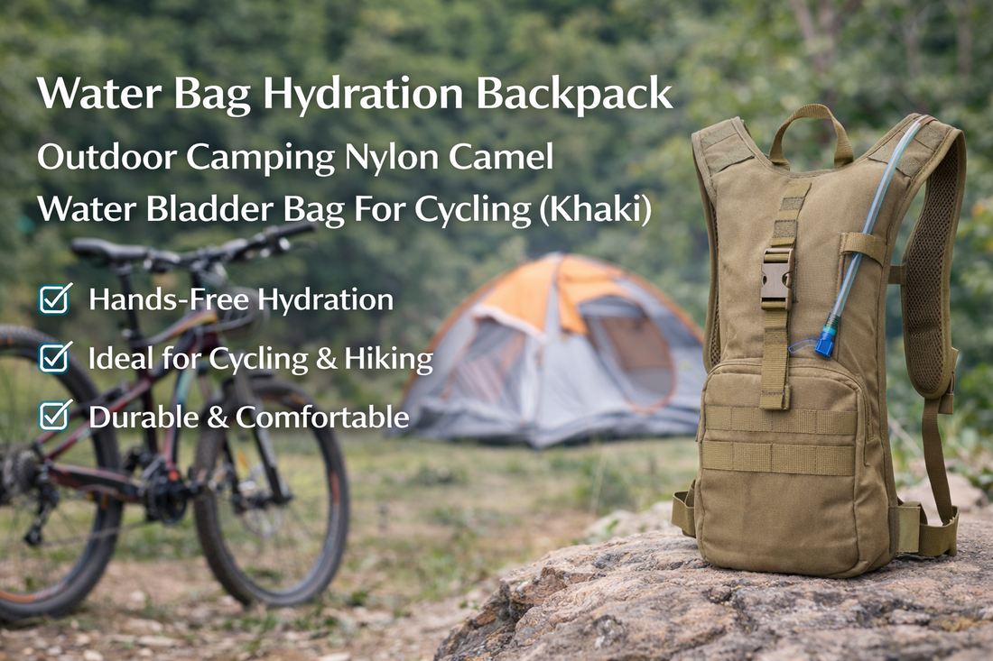 Stay Hydrated Anywhere: Water Bag Hydration Backpack with Nylon Camel Water Bladder for Cycling, Camping, and Outdoor Activities